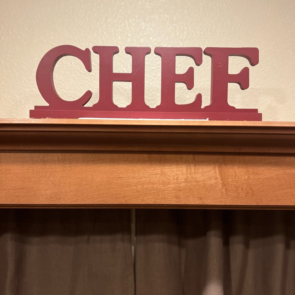 Red Chef Sign Decor